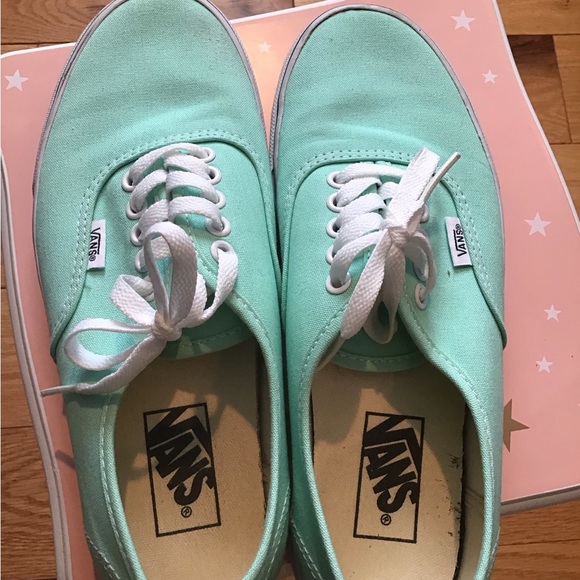 Vans Beach Glass/ True White - Mint Green Canvas Shoes - Picture 4 of 5